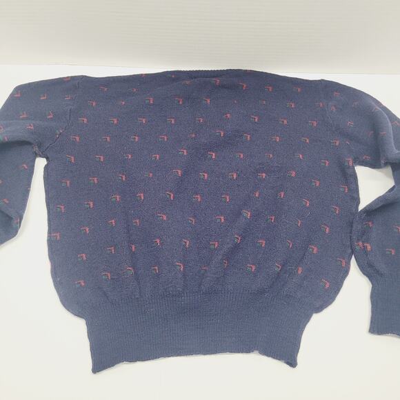 Vintage Tricots St Raphael Sweater Mens XS/Small Navy Knit 100% Pure New Wool - Picture 9 of 9